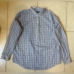 Van Heusen Button Down Long Sleeves Dress Shirt Men's XXL Plaid Multicolor
